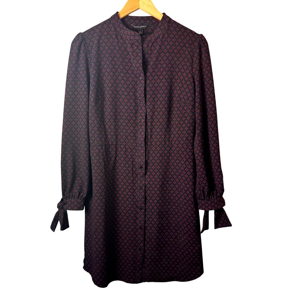 Banana Republic Dress Womens Size 6 Button Down Shirt Midi Floral Modest Preppy